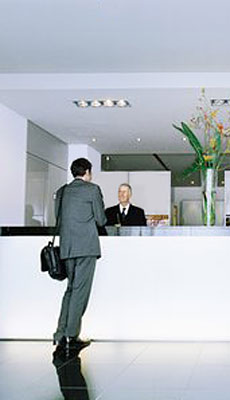 man at desk